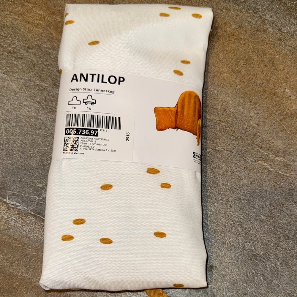 IKEA Antilop Cushion Cover in White with Gold Dots